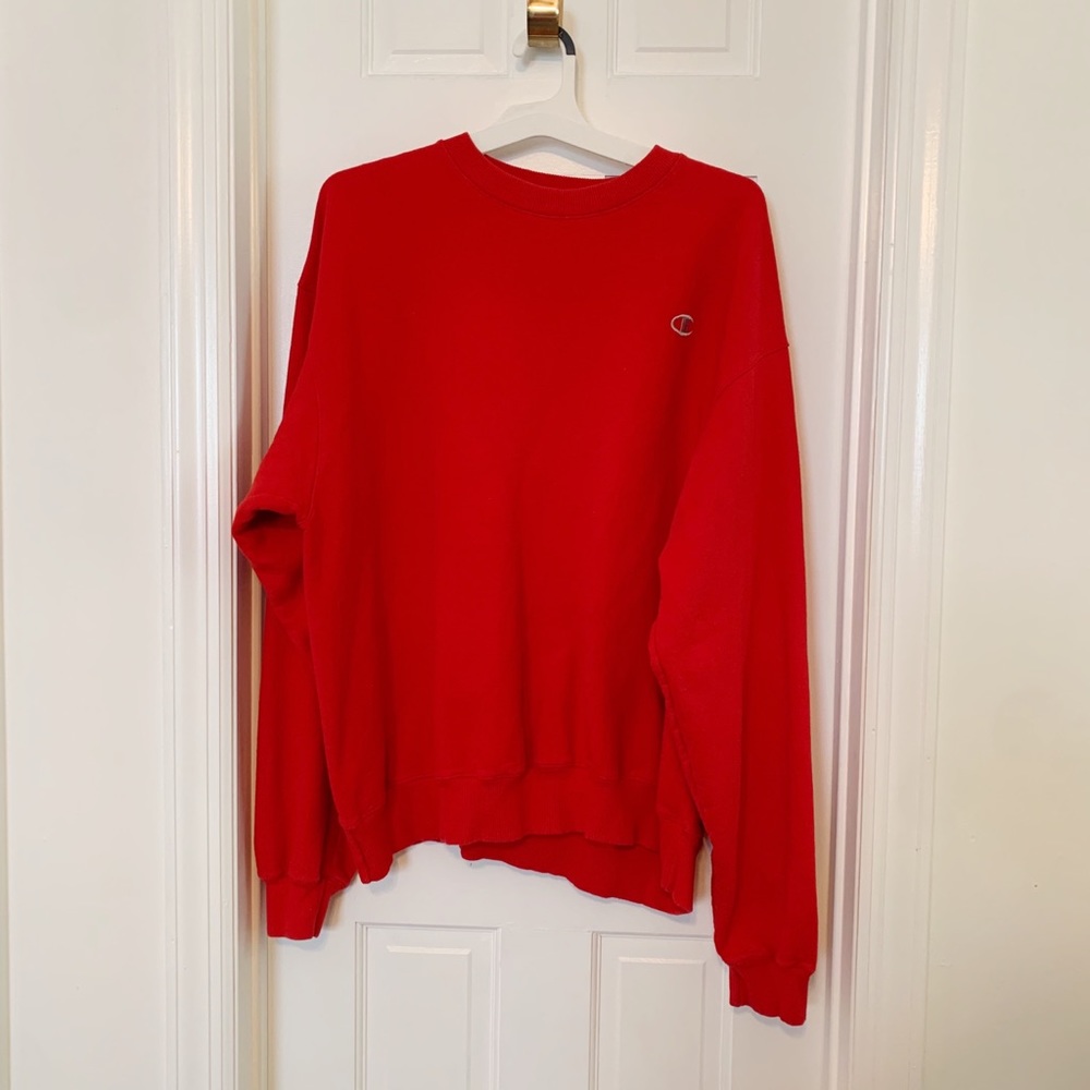 Red Men’s Champion Crew Neck Sweatshirt